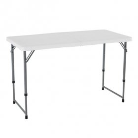 Lifetime Height Adjustable Folding Utility Table, 48 by 24 Inches, White Granite
