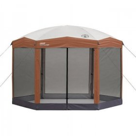 Coleman? 12 x 10 Back Home? Instant Setup Canopy Sun Shelter Screen House, 1 Room, Brown