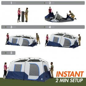 Ozark Trail 13' x 9' 8-Person Cabin Tent with LED Lighted Poles, 32 lbs