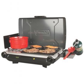 Coleman Camp Propane Grill and Stove+, Gray, Steel