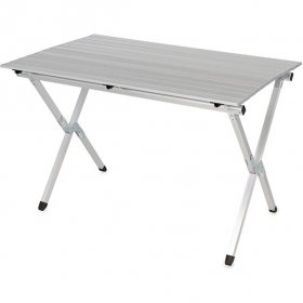 Camco Aluminum Roll-Up Table with Carrying Bag | Lightweight & Easy-to-Carry| Comfortably Sits 4-6 People | Ideal for Tailgating, Camping, the Beach, Parties & More (51892)