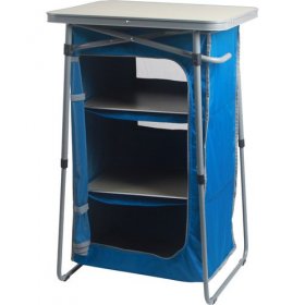 Ozark Trail 3-Shelf Collapsible Cabinet with Table Top, Blue, 23" L x 19" W