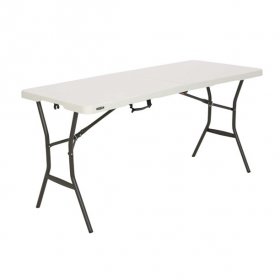 Lifetime 5' Essential Fold-in-Half Table, Pearl, 280513, Steel Frame