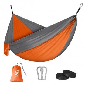 QUANFENG QF Hammock Nylon Portable Travel Camping Hammock, Orange/Gray