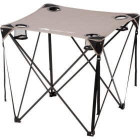 Ozark Trail Quad Folding Table with Cup Holders, Grey