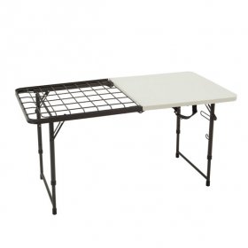 Lifetime 4-Foot Fold-In-Half Cooking Table (Light Commercial), Pearl, 80506