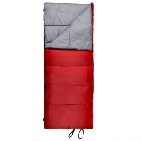 Ozark Trail 50-Degree Warm Weather Rectangular Sleeping Bag, Red, 33\"x75\"