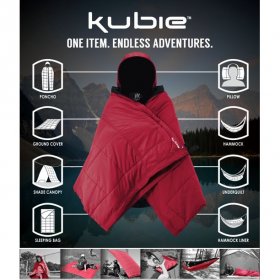 Kijaro Kubie Versatile, Multi-Use Outdoor Blanket Configures into Hammock, Sleeping Bag, Poncho, and Shade Canopy, Maldives Blue, Size 86.6" L x 67" W
