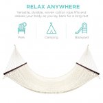 Best Choice Products 2-Person Woven Cotton Rope Double Hammock for Backyard w/ Spreader Bars, Carrying Case