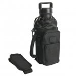 Ozark Trail 32-40 fl oz Water Bottle Sling Carrier with Shoulder Strap and Front Zipper Pocket, Black