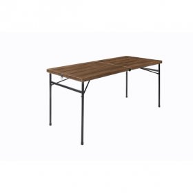 Ozark Trail 5FT Wood Folding Table, Brown, 60" x 25.6" x 28.93"