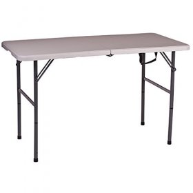 Stansport Folding Camp Table, White, 48 x 24 x 29-Inch