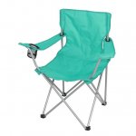 Ozark Trail Basic Quad Folding Camp Chair with Cup Holder, Teal, Outdoor