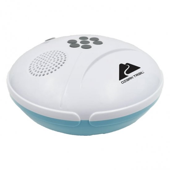 Ozark Trail Wireless Bluetooth Floating Speaker with Built-in Mic, IPX7 Waterproof, 120\' Range, White Blue