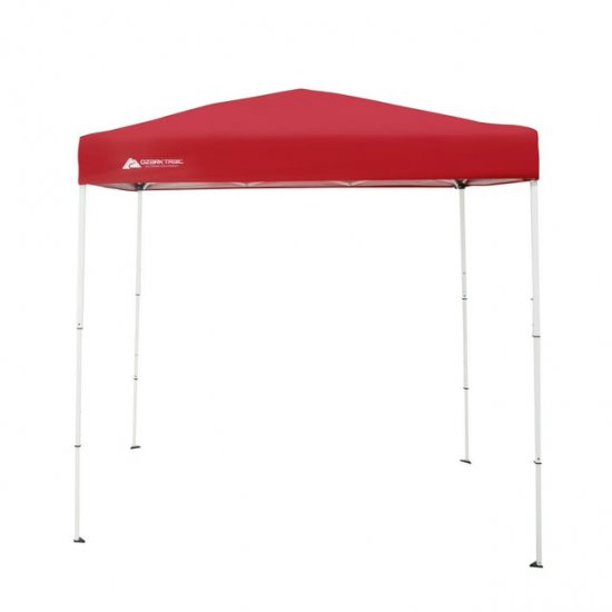 Ozark Trail 4\' x 6\' Instant Pop-up Canopy Outdoor Shading Shelter, Brilliant Red