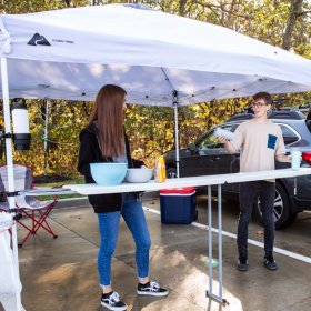 Ozark Trail 8 Foot Extendable Tailgate Table, White, 92.5 in x12 in x 39 in - Canopy not included