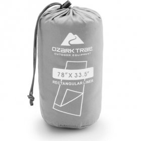 Ozark Trail Rectangular Sleeping Bag Liner Sheet, Gray