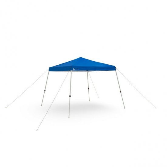 Ozark Trail 10\' x 10\' Instant Slant Leg Pop-up Canopy Outdoor Shading Shelter, Blue