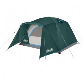 Coleman Skydome 4 Person Camping Tent with Full-Fly Vestibule, Evergreen