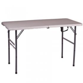 Stansport Folding Camp Table, White, 48 x 24 x 29-Inch