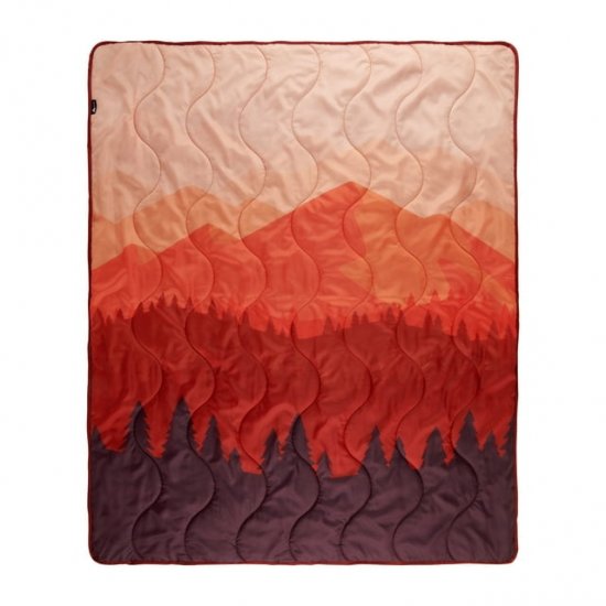 Ozark Trail Packable Blanket, 70\" x 60\" in Mountain Scene Design with Stuff Sack for Camping Traveling Picnics