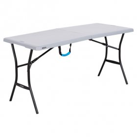 Lifetime 5ft Folding Tailgating Camping and Outdoor Table, Gray, 60.3'' x 25.5'' x 29''
