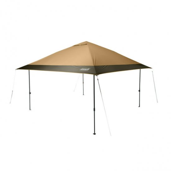 Coleman Oasis? 13\' x 13\' x 9.7\' Brown Straight Leg Pop Up Outdoor Canopy Sun Shelter Tent