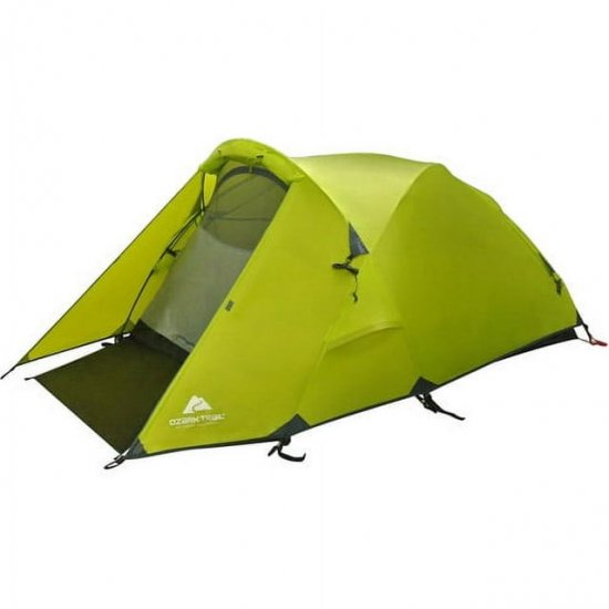 Ozark Trail 2 Person Lightweight Backpacking Tent, Green, 82.5\" x 55\" x 40\", 7.83 lbs.