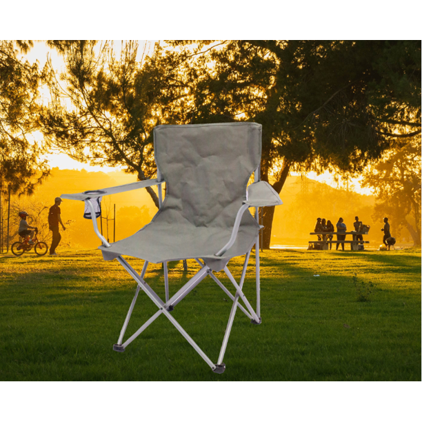Ozark Trail Quad Folding Camp Chair 2 Pack,with Mesh Cup Holder